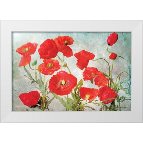 Poppies White Modern Wood Framed Art Print by Bluebird Barn