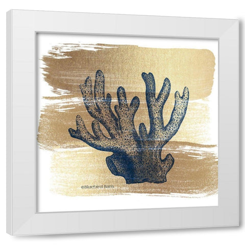 Brushed Gold Elkhorn Coral White Modern Wood Framed Art Print by Bluebird Barn