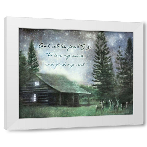Into the Forest I Go White Modern Wood Framed Art Print by Bluebird Barn