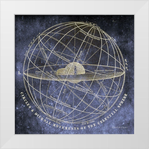 Vintage Celestial Planets White Modern Wood Framed Art Print by Bluebird Barn