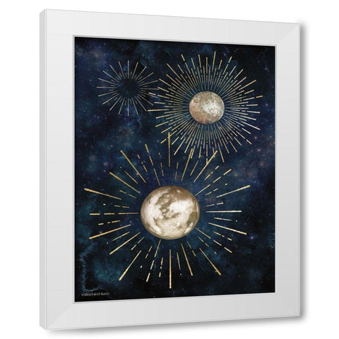 Gold Celestial Rays IV White Modern Wood Framed Art Print by Bluebird Barn