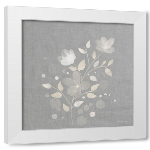 Flower Bunch on Linen I     White Modern Wood Framed Art Print by Bluebird Barn