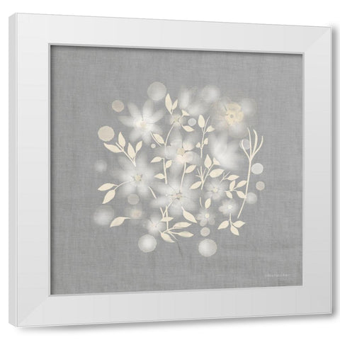 Flower Bunch on Linen III    White Modern Wood Framed Art Print by Bluebird Barn