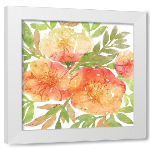 Peachy Floral IIO White Modern Wood Framed Art Print by Bluebird Barn
