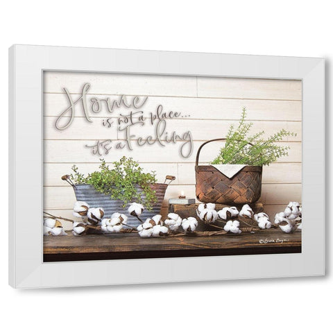 Home is Not a Place White Modern Wood Framed Art Print by Boyer, Susie