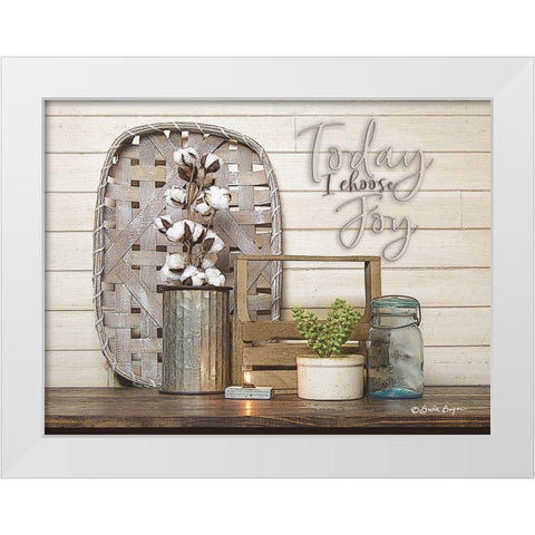 Today I Choose Joy White Modern Wood Framed Art Print by Boyer, Susie