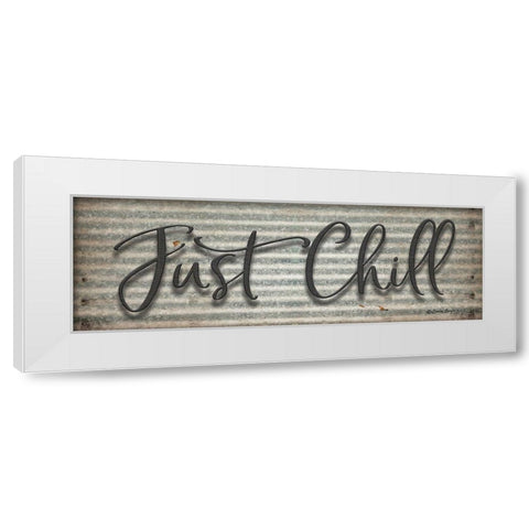 Just Chill White Modern Wood Framed Art Print by Boyer, Susie