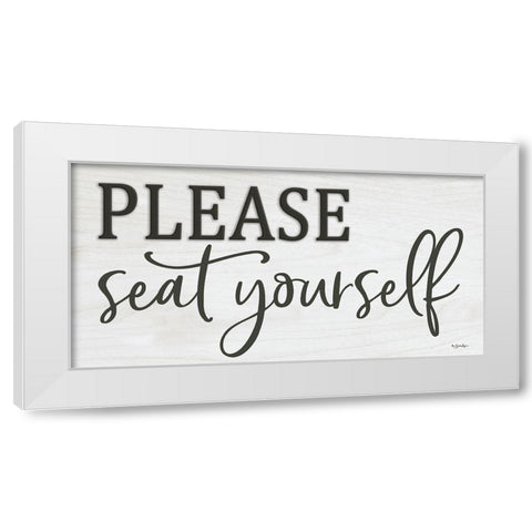 Please Seat Yourself White Modern Wood Framed Art Print by Boyer, Susie