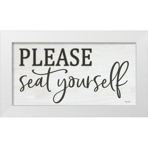Please Seat Yourself White Modern Wood Framed Art Print by Boyer, Susie