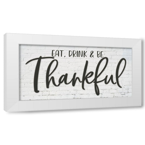 Thankful White Modern Wood Framed Art Print by Boyer, Susie