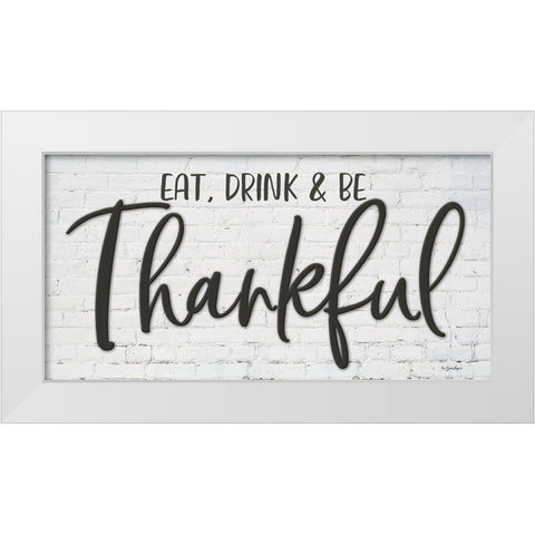 Thankful White Modern Wood Framed Art Print by Boyer, Susie