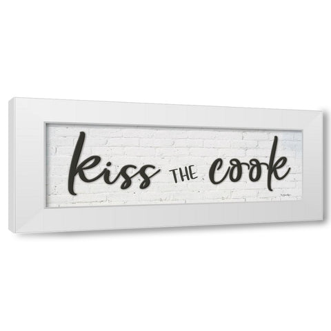 Kiss the Cook White Modern Wood Framed Art Print by Boyer, Susie