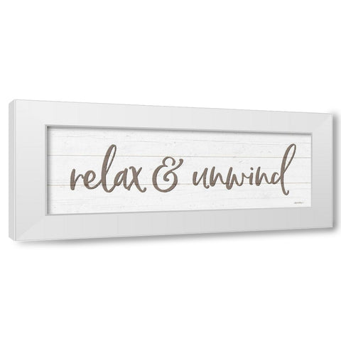 Relax And Unwind White Modern Wood Framed Art Print by Boyer, Susie