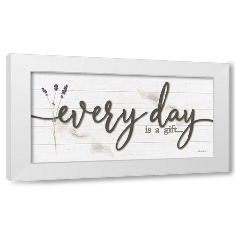 Every Day is a Gift White Modern Wood Framed Art Print by Boyer, Susie