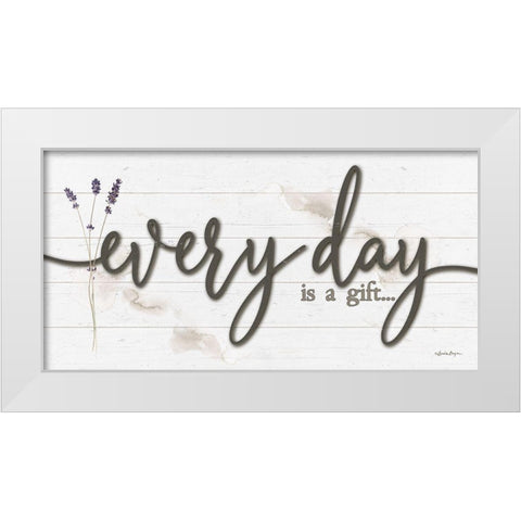 Every Day is a Gift White Modern Wood Framed Art Print by Boyer, Susie