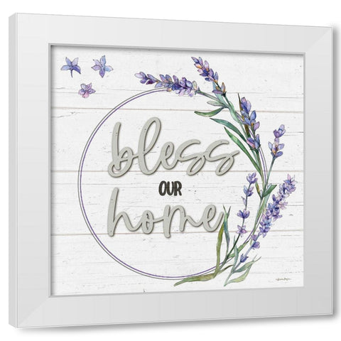 Bless Our Home White Modern Wood Framed Art Print by Boyer, Susie