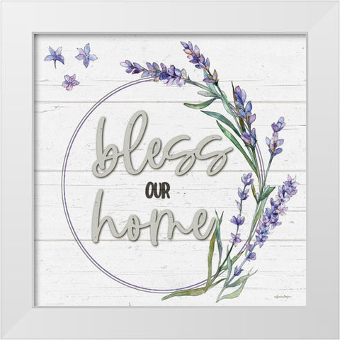 Bless Our Home White Modern Wood Framed Art Print by Boyer, Susie