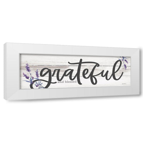 Grateful and Blessed White Modern Wood Framed Art Print by Boyer, Susie