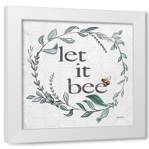 Let It Bee White Modern Wood Framed Art Print by Boyer, Susie