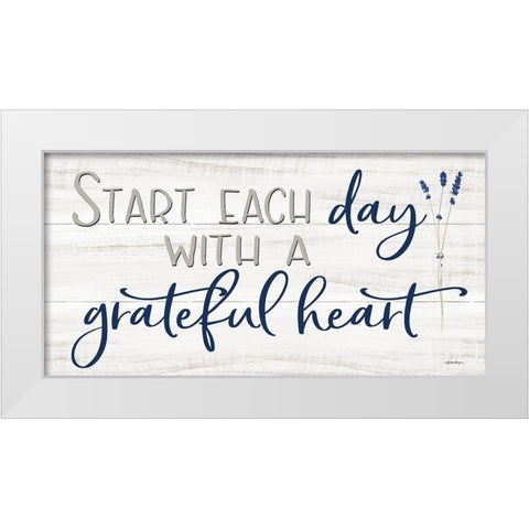 Grateful Heart White Modern Wood Framed Art Print by Boyer, Susie