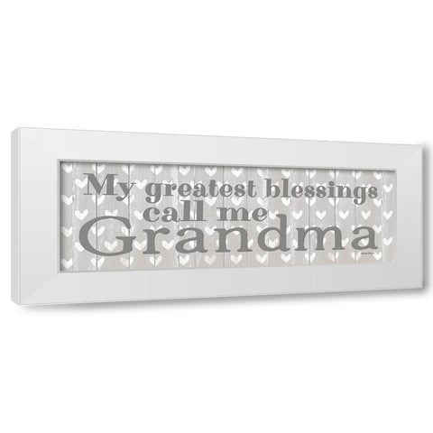 My Greatest Blessings Call Me Grandma White Modern Wood Framed Art Print by Boyer, Susie