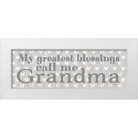 My Greatest Blessings Call Me Grandma White Modern Wood Framed Art Print by Boyer, Susie