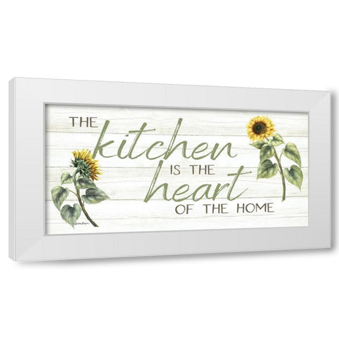 The Kitchen is the Heart of the Home White Modern Wood Framed Art Print by Boyer, Susie