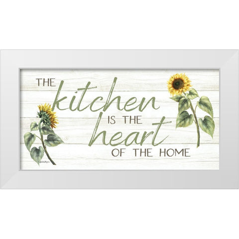 The Kitchen is the Heart of the Home White Modern Wood Framed Art Print by Boyer, Susie