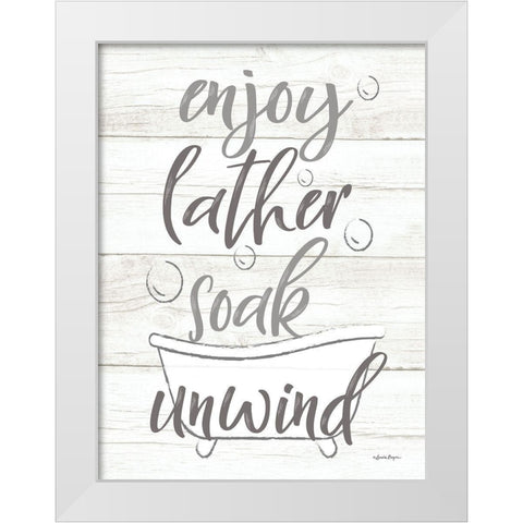 Time in the Tub White Modern Wood Framed Art Print by Boyer, Susie