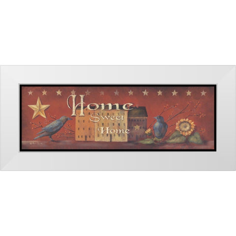 Home Sweet Home White Modern Wood Framed Art Print by Britton, Pam