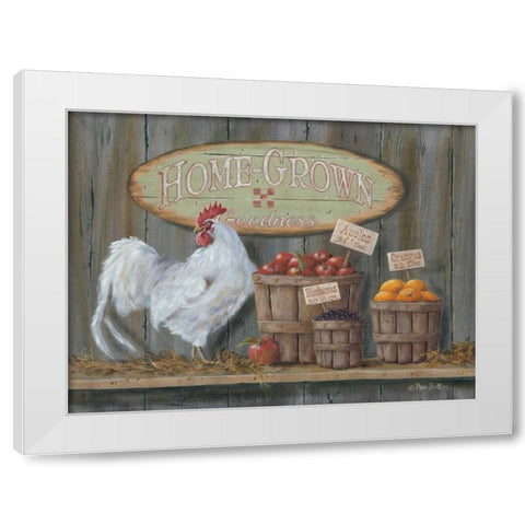 Homegrown Goodness White Modern Wood Framed Art Print by Britton, Pam