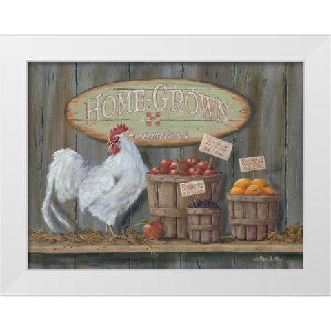 Homegrown Goodness White Modern Wood Framed Art Print by Britton, Pam