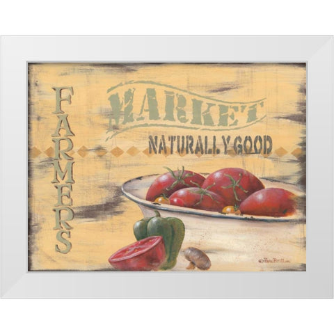 Farmers Market White Modern Wood Framed Art Print by Britton, Pam