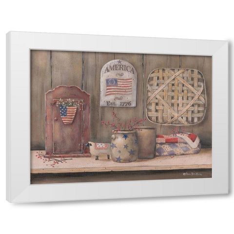 America Est. 1776 White Modern Wood Framed Art Print by Britton, Pam