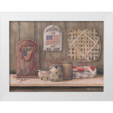 America Est. 1776 White Modern Wood Framed Art Print by Britton, Pam