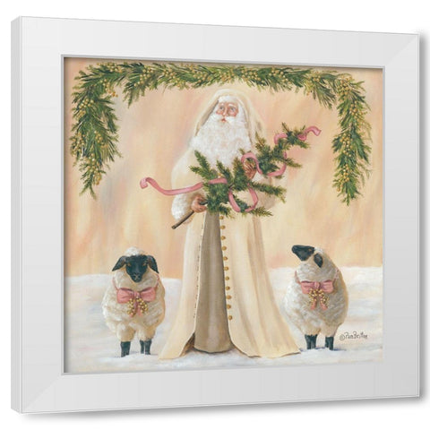 A Golden Christmas     White Modern Wood Framed Art Print by Britton, Pam