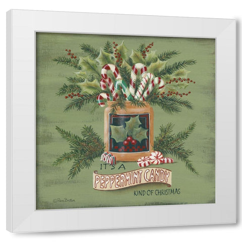 A Peppermint Christmas   White Modern Wood Framed Art Print by Britton, Pam