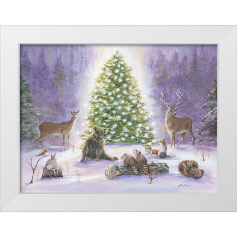 Woodland Gathering White Modern Wood Framed Art Print by Britton, Pam