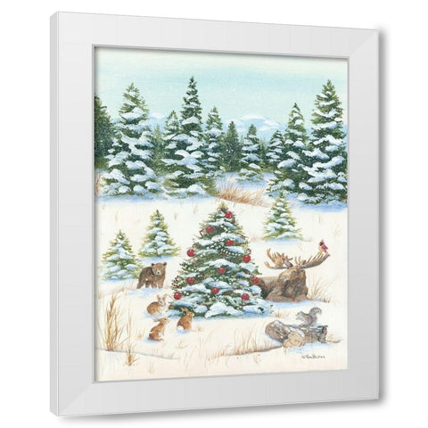 Woodland Friends White Modern Wood Framed Art Print by Britton, Pam