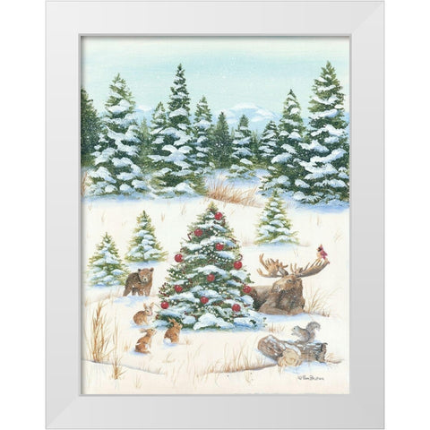 Woodland Friends White Modern Wood Framed Art Print by Britton, Pam