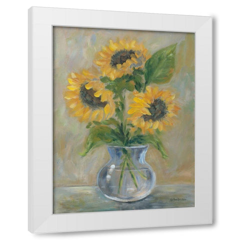 Sunny Bouquet White Modern Wood Framed Art Print by Britton, Pam