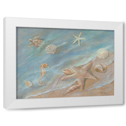 Seashore Star I White Modern Wood Framed Art Print by Britton, Pam
