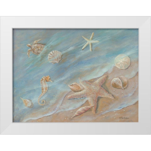 Seashore Star I White Modern Wood Framed Art Print by Britton, Pam