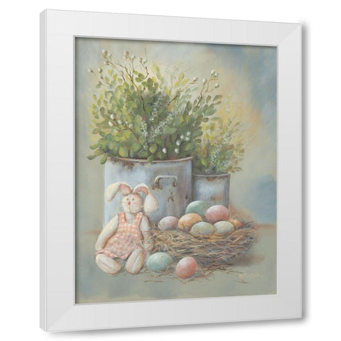 Rustic Easter Vignette White Modern Wood Framed Art Print by Britton, Pam