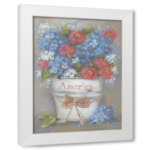 Rustic Red-White And Blue White Modern Wood Framed Art Print by Britton, Pam