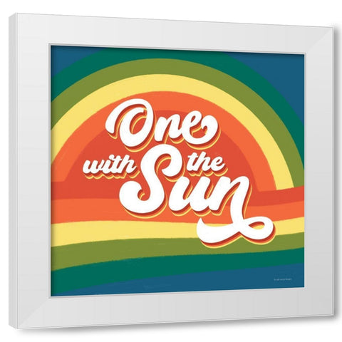 One with the Sun   White Modern Wood Framed Art Print by Lady Louise Designs