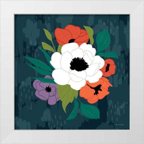 Bright Floral I White Modern Wood Framed Art Print by Lady Louise Designs