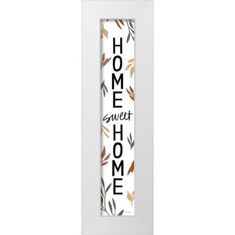 Home Sweet Home White Modern Wood Framed Art Print by Lady Louise Designs