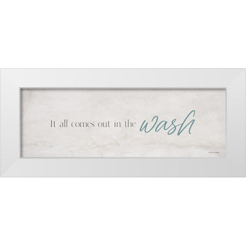 In the Wash White Modern Wood Framed Art Print by Lady Louise Designs