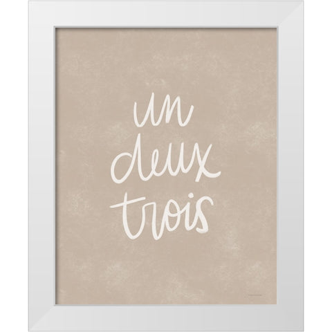 Un Deux Trois White Modern Wood Framed Art Print by Lady Louise Designs
